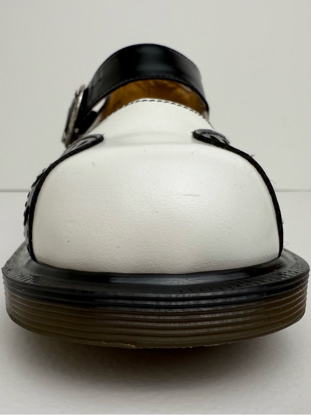 Vintage Dr. Martens England MIE Black White Wingtip Heel Mary Janes Shoes UK 4 - Picture 9 of 16